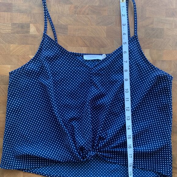 LUSH Polka Dot Twist Front Tank - Navy and White S - Picture 5 of 5